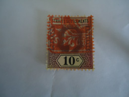 STRAITS SETTLEMENTS MLN   STAMPS   WITH POSTMARK RED 10C - Straits Settlements