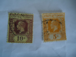 STRAITS SETTLEMENTS 2  USED STAMPS  KINGS - Straits Settlements