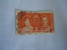 STRAITS SETTLEMENTS   USED STAMPS  CORONATION 1937  WITH POSTMARK LA  LUMP.... - Straits Settlements