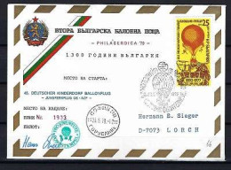 45. DEUTSCHER KINDERDORF BALLONFLUG BULGARIEN PHILASERDICA 79 - 25.5.1979 - Siehe Bild - Cartas & Documentos