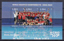 CROATIA 2024,NEW,20.3.,SPORT,WATER POLO WORLD CHAMPION,BARACUDAS-WAY TO GO,BLOCK,MNH - Kroatië