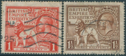 Great Britain 1925 SG432-433 Exhibition Set KGV FU (amd) - Unclassified