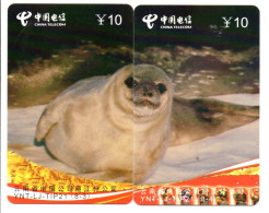 Phoque Puzzle 2 Télécartes Chine China Phonecard  Telefonkarte (P 64) - Cina