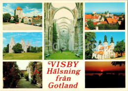 Visby Halsning Fran Gotland - Church - Town Views - Gotland - Multiview - 1674 - Sweden - Unused - Schweden