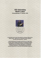 Germany Deutschland 1983 First Day Sheet ETB Martin Luther, Bonn - 1981-1990