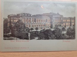 Strasbourg ,carte à Système , Effet De Lumière Sur L'université Et église , Carte Bleu à La Lune , 2 Cartes - Strasbourg