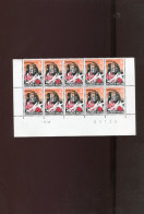 Belgie 1449 1449-V1 Varieteit Lekkende Vlam In Blok Van 10 MNH - 1961-1990