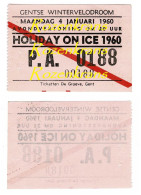 Ticket Toegangskaart Carte D'entrée Holiday On Ice 1960 Gent Gentse Wintervelodroom - Eintrittskarten