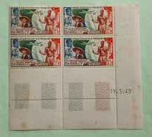 Bloc De 4 Timbres AOF 25F Coin Daté 19.5.49 - MNH - YT PA15 - 75ème Anniversaire De L'union Postale Universelle 1949 - Nuevos