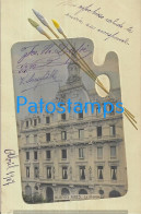 225817 ARGENTINA BUENOS AIRES BUILDING ART ARTE EMBOSSED PALETTE AND BRUSHES  POSTAL POSTCARD - Argentine