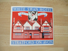STRATFORD ON AVON  WHITE SWAN HOTEL ETIQUETTE HOTEL - Etiquettes D'hotels
