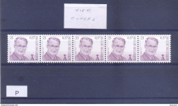 R102a Strook Van 5 Met 4 Cijfers 60 Côte Postgaaf ** MNH PRACHTIG - Coil Stamps