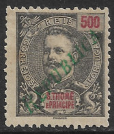 St. Thomas And Prince – 1920 King Carlos Overprinted REPUBLICA 500 Réis Mint Stamp - St. Thomas & Prince