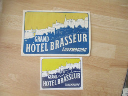 LUXEMBOURG HOTEL GRAND BRASSEUR LOT 2   ETIQUETTE HOTEL - Etiketten Van Hotels