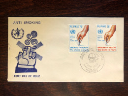 PHILIPPINES FDC COVER 1980 YEAR SMOKING TOBACCO HEALTH MEDICINE STAMPS - Philippines