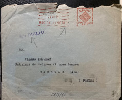 BRAZIL 1931, ADVERTISING COVER, USED TO FRANCE, FRENCH & ITALY BANK, METER CANCEL, SHIP MAIL BY S/S  DUILIO, - Lettres & Documents