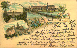 Gruss Aus "MARIENBURG", , Lithographie. Gelaufen 1897 - Westpreussen