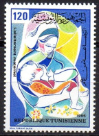 TUNISIA TUNISIE 1986 - 1v - Health - Breastfeeding - Child Survival Campaign - Mother - Santé - Allaitement Maternel - Sonstige & Ohne Zuordnung