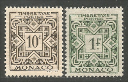 630 Monaco Taxe 1946 10c 1 Franc MH * Neuf (MON-438) - Segnatasse