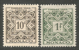 630 Monaco Taxe 1946 10c 1 Franc MH * Neuf (MON-438) - Postage Due