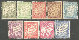 630 Monaco 9 Timbres Taxe 1905-1926 1 Centime A 5 Francs MH * Neuf (MON-434) - Postage Due