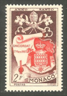 630 Monaco 1951 Yv 356 Concordat 1887 Armoiries Coat Arms MH * Neuf Très Légère (MON-278) - Briefmarken