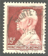 630 Monaco 1948 Yv 305B Prince Louis II 15f Brun Carmin (MON-253c) - Otros & Sin Clasificación