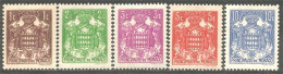 630 Monaco 1937 Yv 154-158 Armoiries Coat Of Arms MH * Neuf (MON-180b) - Briefmarken