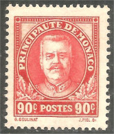 630 Monaco 1933 Yv 116 Prince Louis II 90c Rouge TTB MH * Neuf Point Minime De Charnière (MON-177) - Neufs