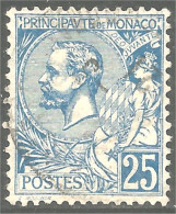 630 Monaco 1901 Yv 25 Prince Albert I 25c Bleu TTB (MON-165c) - Gebruikt