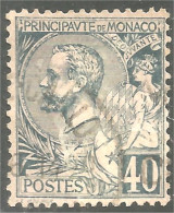 630 Monaco 1881 Yv 17 Prince Albert I 40c Bleu TB (MON-159c) - Gebruikt