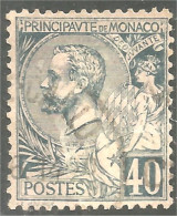 630 Monaco 1881 Yv 17 Prince Albert I 40c Bleu TB (MON-159c) - Used Stamps