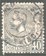 630 Monaco 1881 Yv 17 Prince Albert I 40c Bleu TTB (MON-159b) - Gebruikt