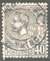 630 Monaco 1881 Yv 17 Prince Albert I 40c Bleu TTB (MON-159b) - Used Stamps