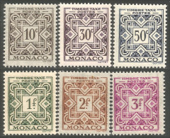 630 Monaco YT 29-34 Taxe Postage Due 1946 10c - 3 Francs MVLH * Neuf Légère (MON-126) - Impuesto