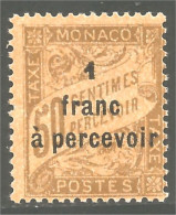 630 Monaco YT 17 Taxe Postage Due 1925 1 Franc A Percevoir MH * Neuf (MON-122) - Postage Due