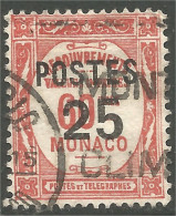 630 Monaco YT 144 Taxe Surchargé 25c Sur 60c (MON-99) - Used Stamps