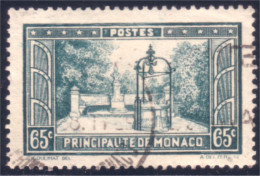 630 Monaco YT 124 65c Vert Place Bosio Oblitération Circulaire (MON-31) - Used Stamps