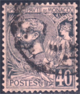 630 Monaco YT 17 1891 40c Noir Sur Rose Oblitération Circulaire (MON-11) - Usati