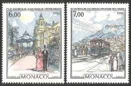 630 Monaco Yv 1543-44 Tramway Train Railways MNH ** Neuf SC (MON-808b) - Strassenbahnen