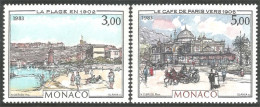 630 Monaco Yv 1385-86 Tableaux Belle Epoque Fiacre Cheval Horse Paintings MNH ** Neuf SC (MON-796b) - Horses