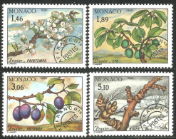 630 Monaco Préo Yv 106-09 Prunier Plum Tree Fruit Tree Arbre MNH ** Neuf SC (MON-639a) - Préoblitérés