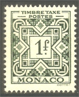 630x Monaco 1946 Taxe Postage Due 1 Fr MH * Neuf (MON-930) - Postage Due