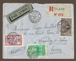 !!! MADAGASCAR, LETTRE RECOMMANDÉE PAR AVION DE TULEAR POUR LA FRANCE DE 1934 - Airmail