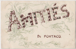 64 - B55782CPA - PONTACQ - Amities - Carte Fantaisie - Ajoutis Perles - Très Bon état - PYRENEES-ATLANTIQUES - Pontacq