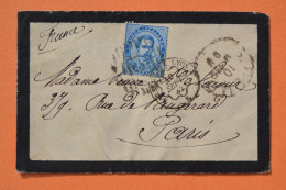 Italie Italia - Enveloppe Timbre Humbert 1er 25 Cent. - 1882 Pour Paris France - Other & Unclassified