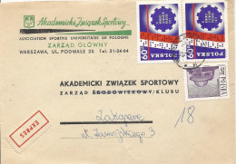 Poland Envelope Used (B210): Academic Sports Association (postal Circulation) - Blocks & Sheetlets & Panes