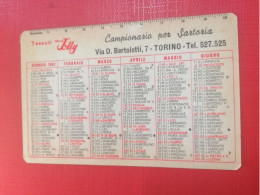 1963 Tessuti Levi's Jolly Torino Calendario Tascabile - Formato Piccolo : 1961-70