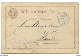 24 - 16 - Entier Postal Avec Cachet à Date Affoltern 1875 - Interi Postali