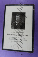 Jean-Baptiste VERGAUTS Mechelen 1866 -Bruxelles Brussel 1923 Link VAN DEN DRIESSCHE - Todesanzeige